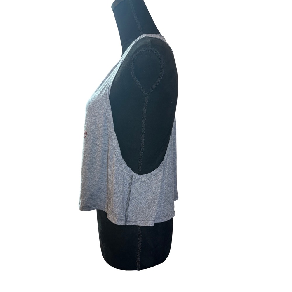 Lululemon Cropped Tank Top‎ Racerback Never Coast Athletic Gray Size 8 - Picture 3 of 6